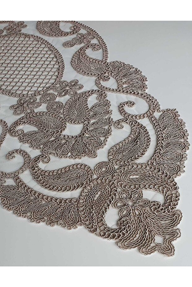 Anglez Kordon Nakışlı Oval Runner - 1