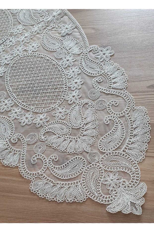 Anglez Kordon Nakışlı Oval Runner - 1