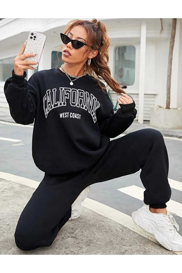 California Printed Oversize Tracksuit Set