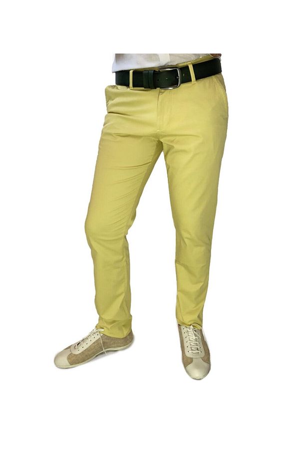 Pamuklu Sarı Erkek Slim Fit Pantolon - 1