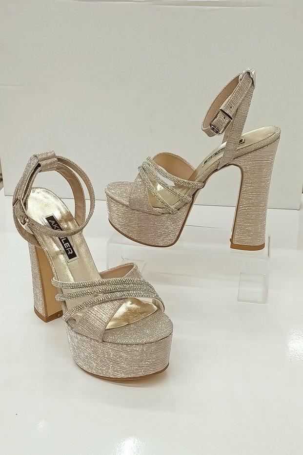 Women's Special Design Imported GOLD Evening Dress Shoes LOF6554