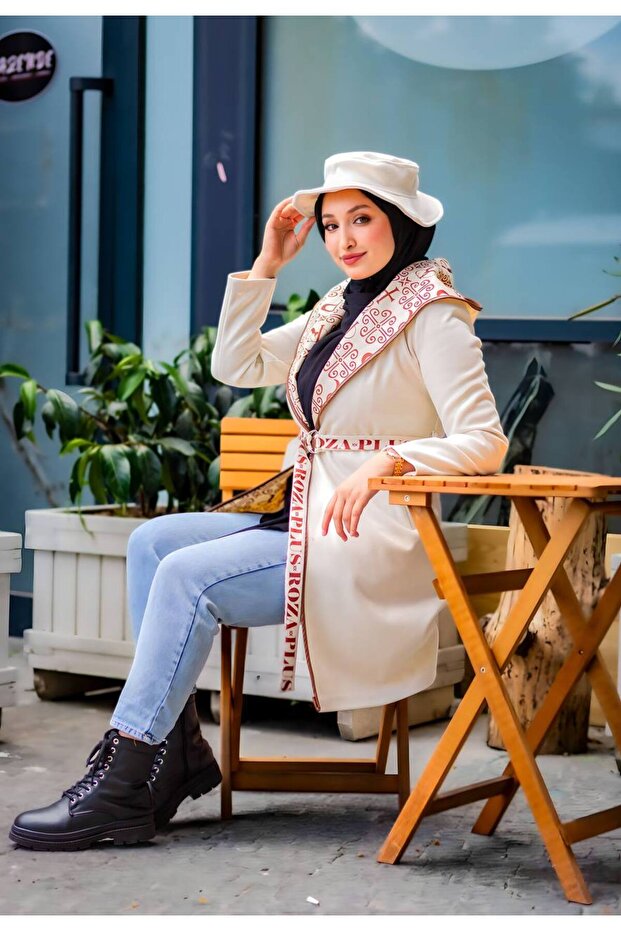 طوق بغطاء للرأس، سترة منقوشة 4012 - 2