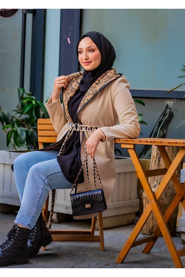 طوق بغطاء للرأس، سترة منقوشة 4012 - 3