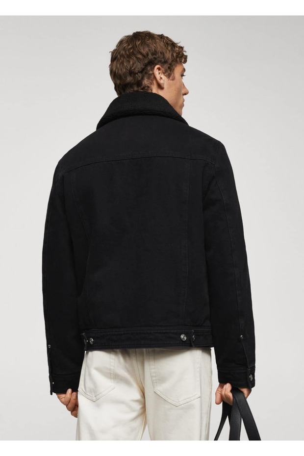 Kürklü denim ceket - 4