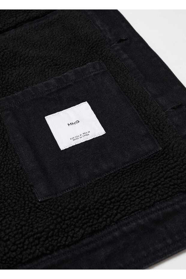 Kürklü denim ceket - 6