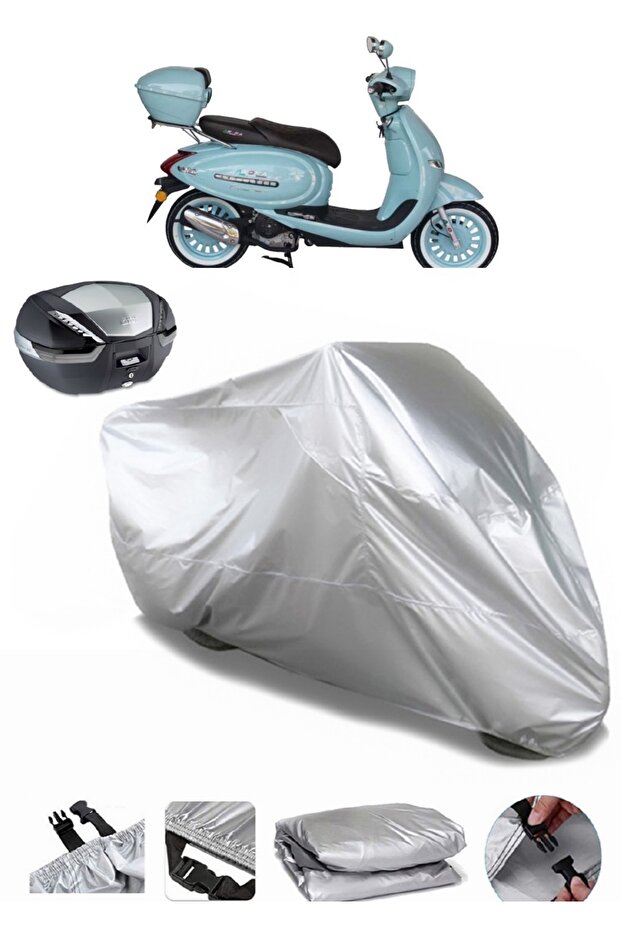 Arora AR 50 Cappuccino Rear Bag Compatible Motorcycle Tarpaulin Thick