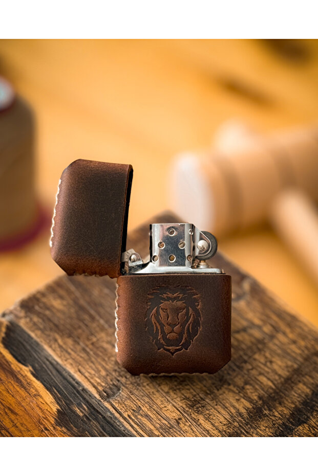 El Yapımı Hakiki Deri Zippo Çakmak - 3