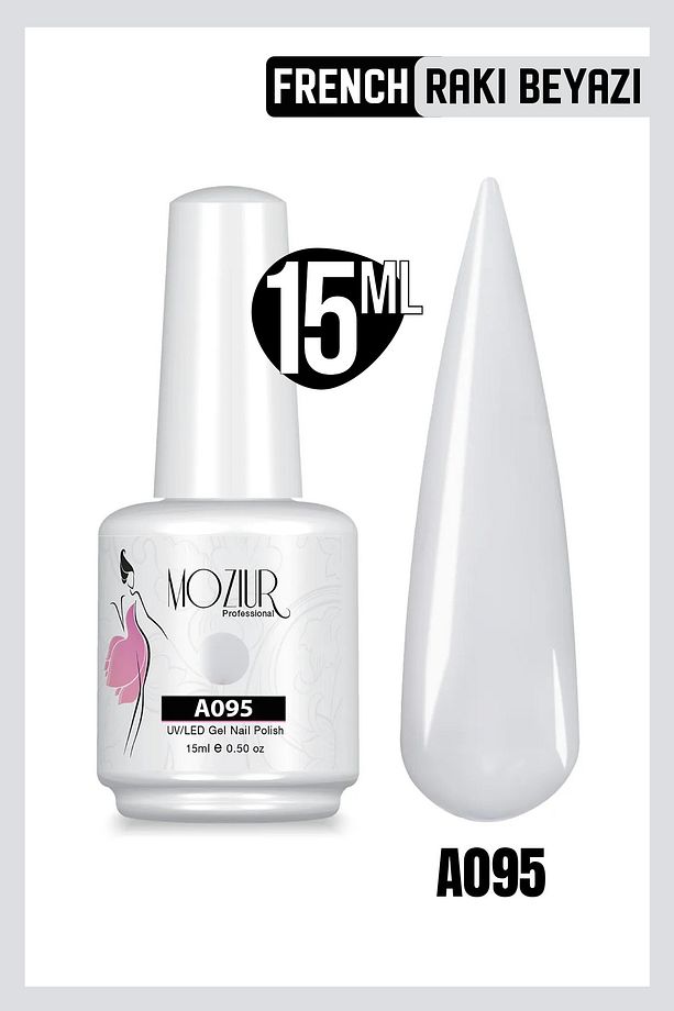 Kalıcı Oje Uv Led A095 (FRENCH RAKI BEYAZI) Ana Renkler 15ml - 1