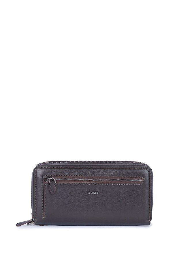 4274 One Hundred Percent Genuine Leather Handbag Handbag Clutch Bag BROWN