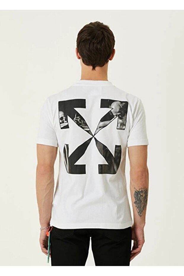 Off-White Beyaz Logolu Erkek Tshirt - 4