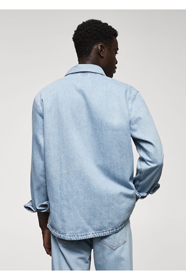 Cepli denim gömlek ceket - 4