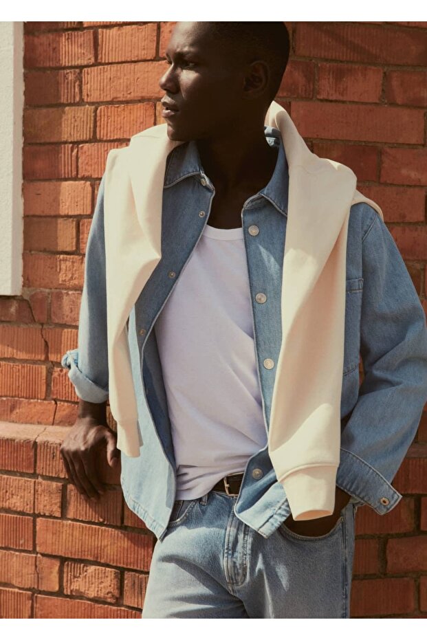 Cepli denim gömlek ceket - 5