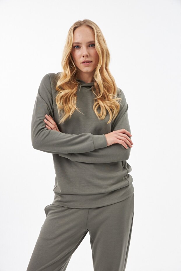 Yumuşak Dokulu Micro Modal Sweatshirt Üst - 4