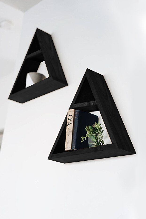 Ahşap Üçgen Duvar Rafı - 1