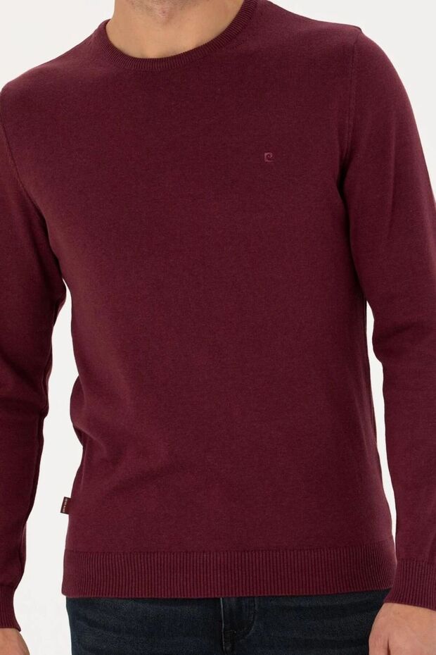 Bordo Slim Fit Basic Kazak EGEBUTİK - 2