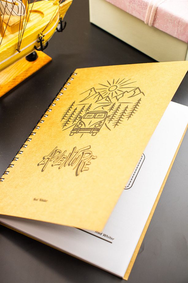 Hediyelik - A5 Seyahat Günlüğü Kraft Kapak Macera Defteri Notebook - 3