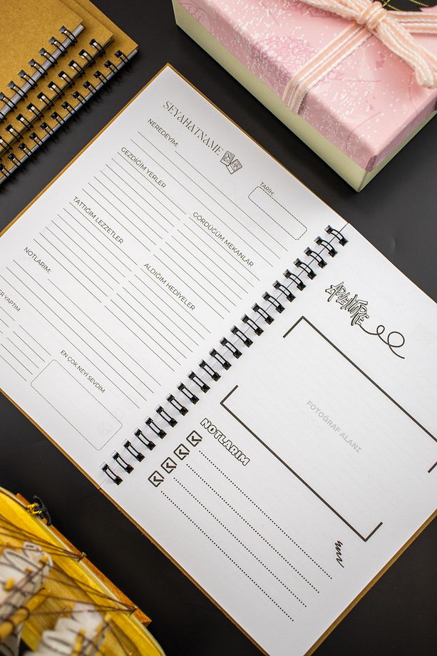 Hediyelik - A5 Seyahat Günlüğü Kraft Kapak Macera Defteri Notebook - 4