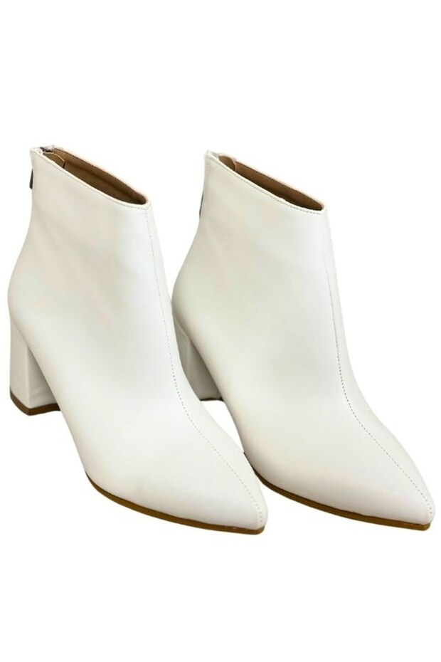 Daily Women's Short Boots Thick Heeled Zipper Pointed Toe Serrated Sole Fur Lined Bootie 21