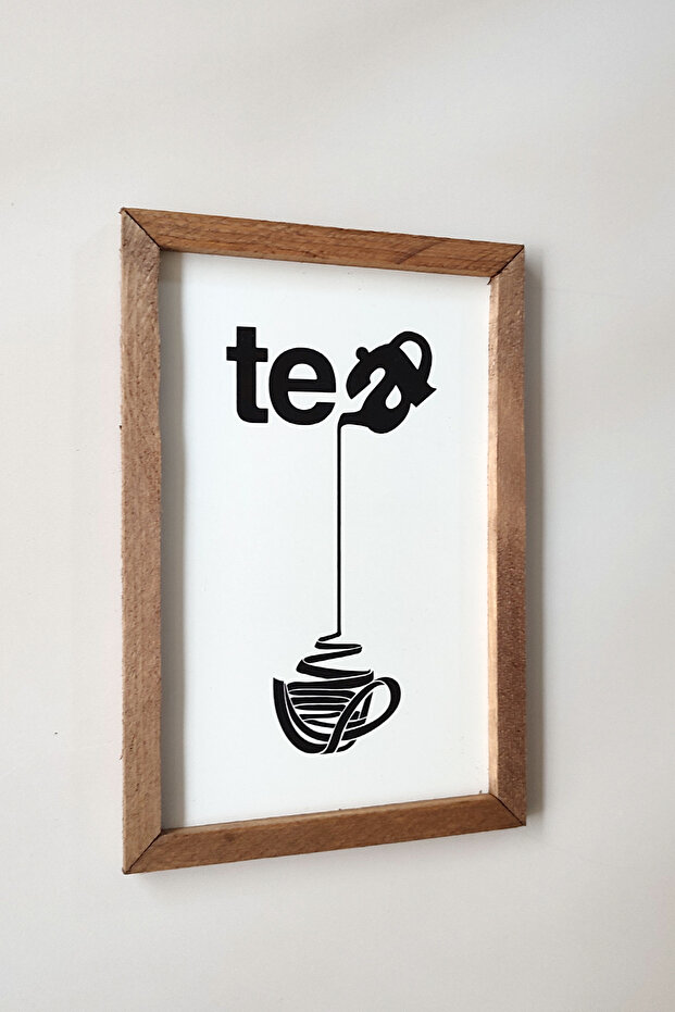 "Tea" Decorative Uv Printed Wooden Framed Painting