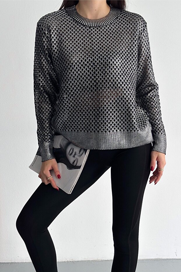 Γυναικείο Ασημένιο Επιχρυσωμένο Πουλόβερ Standard Size - 1