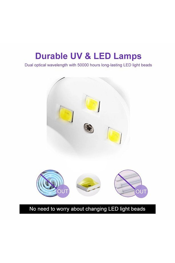 Mini Uv Led Nail Kurutucu Pratik Kullanım Oje Parmak - 5