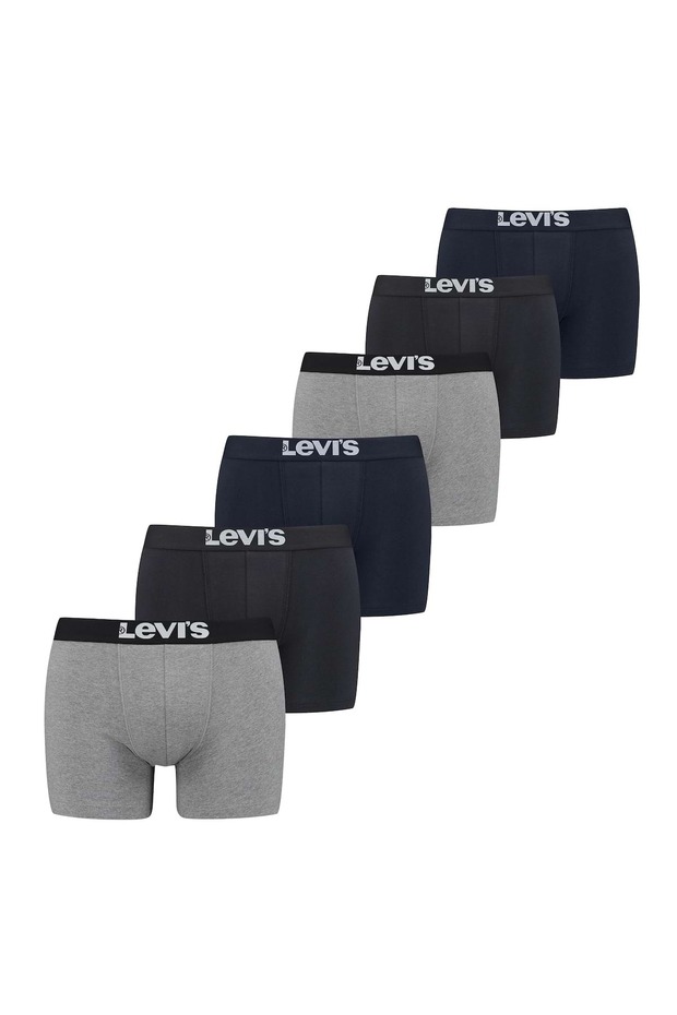 LEVI´S Herren Boxer - Solid Basic Boxer Brief Organic, ECOM, Cotton Stretch, 6er Pack - 1