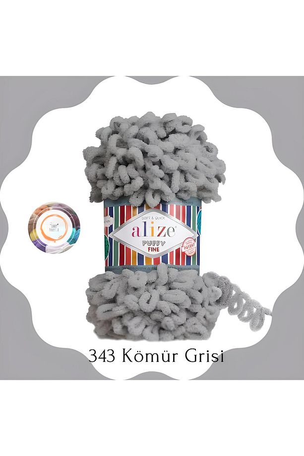 Puffy Fine El Örgü Ipliği Küçük Ilmek (TEKLİ) - 100 Gr. 14.5mt. Parmak Ipi, Battaniye Ipi - 1