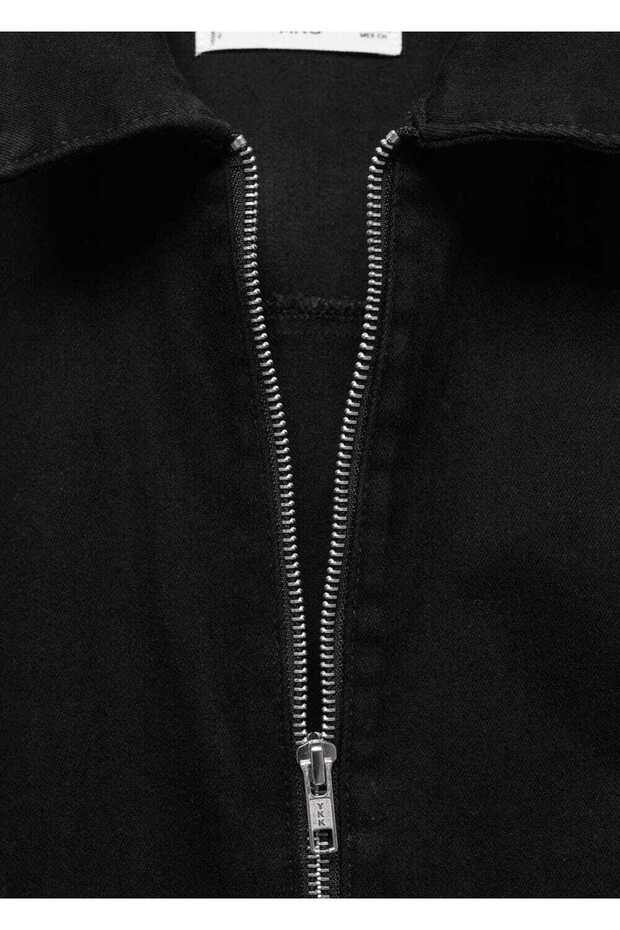 Fermuarlı Denim Tulum - 6