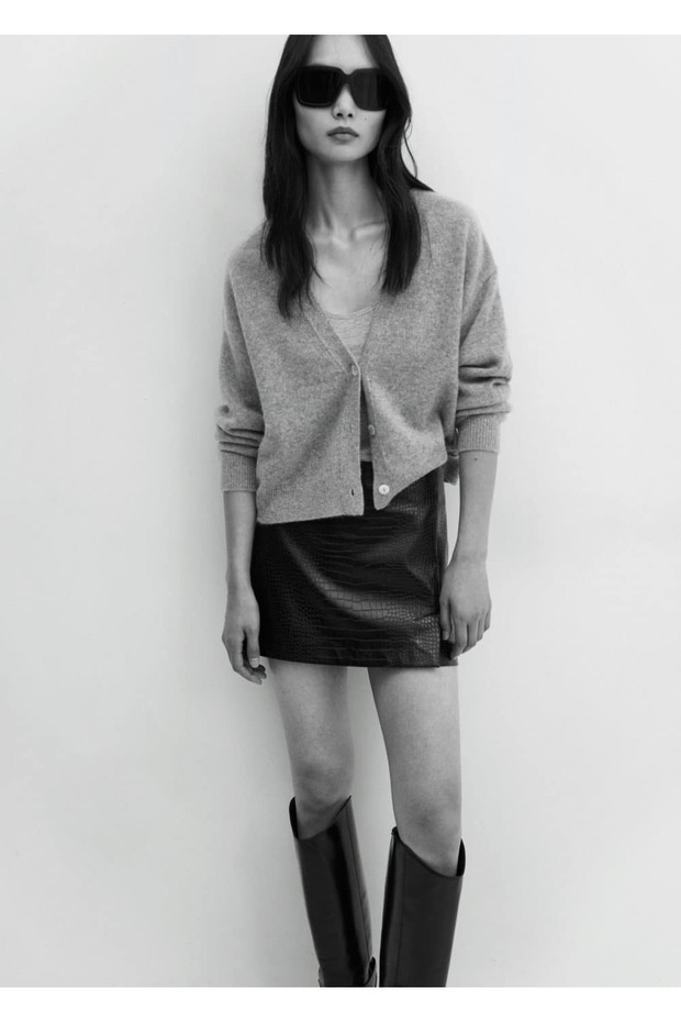 Timsah Derisi Görünümlü Mini Etek - 6