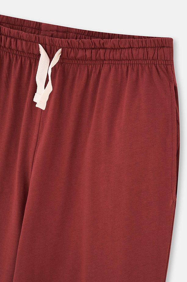 Ekru Baskı Detaylı Kısa Kollu Jogger Pijama Takımı - 5