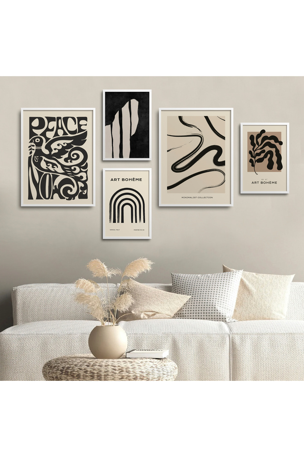 Framed Painting Set of Five Bohemian Style Poster Painting Five-57