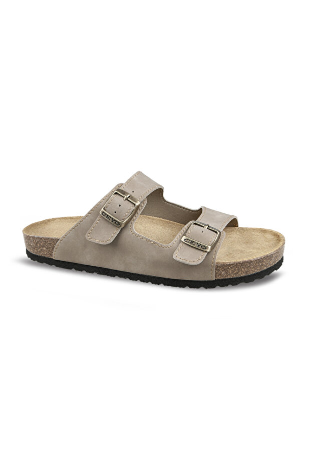 9910-m1, Anatomical, Leather Insole, Orthopedic Camel Men's Slippers