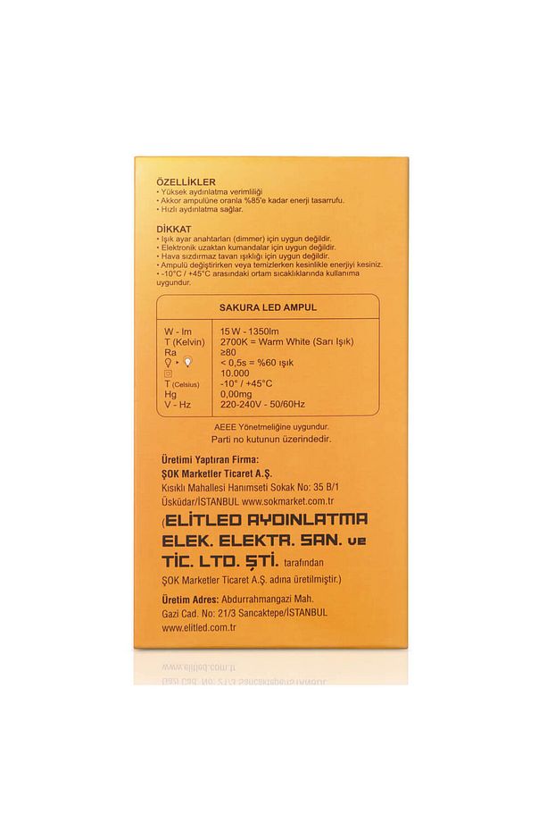 Sarı Işık Led Ampul 15w 1350 Lümen 4 Adet - 2