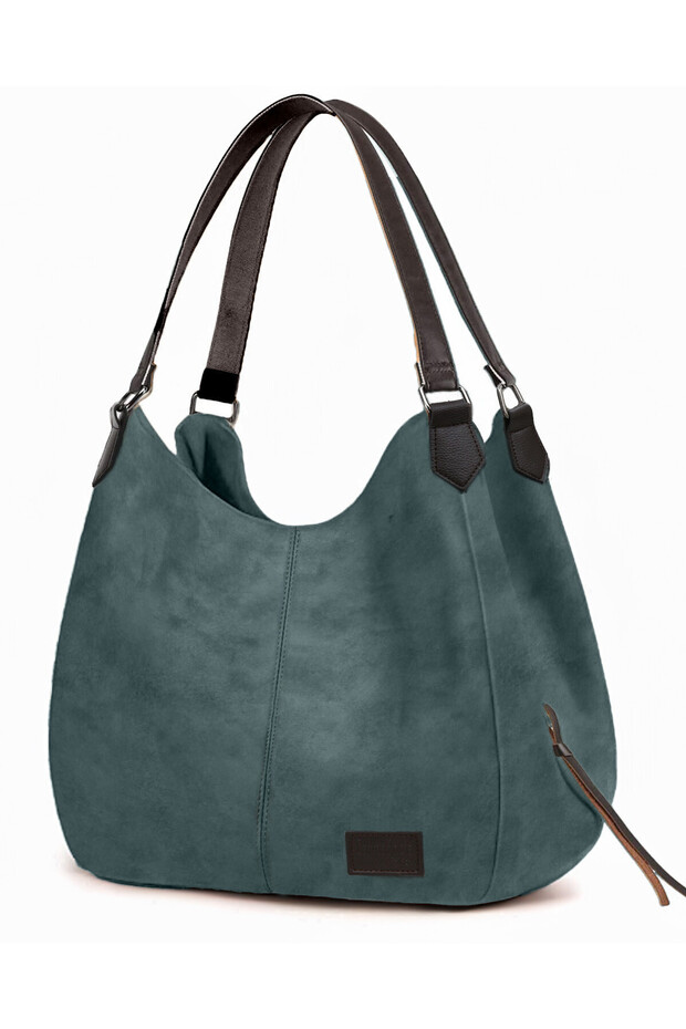 Myra Women's Petrol Green PU Leather Casual Shoulder Bag Soft Tote Handbag