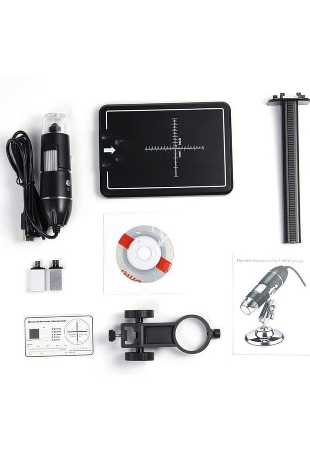 Taşınabilir Dikey Ayarlanabilir Dijital Mikroskop 2MP 4X Zoom 8 LED Profesyonel El Büyüteci - 2