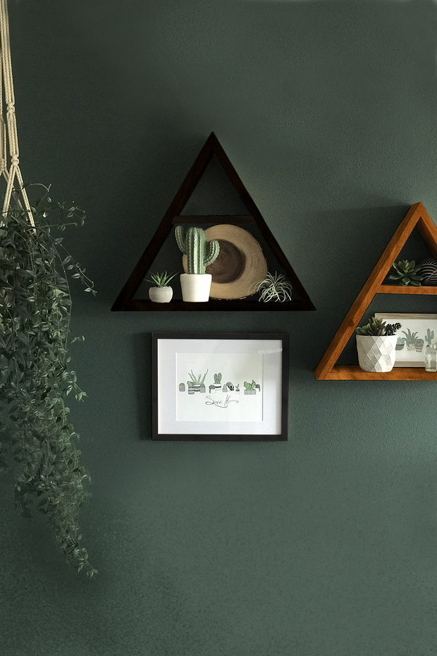 Ahşap Üçgen Duvar Rafı - 3