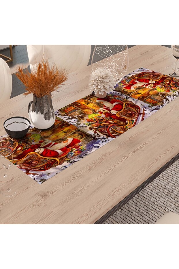 Menesa Home عيد الميلاد تحت عنوان نيول بابا منقوشة الرقمية المطبوعة عداء - 4