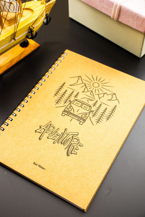 Hediyelik - A5 Seyahat Günlüğü Kraft Kapak Macera Defteri Notebook - 6