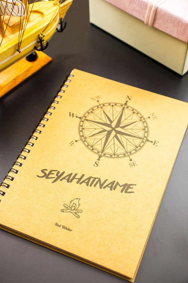 Hediyelik - A5 Macera Defteri Kraft Kapak Seyahat Günlüğü Notebook - 5