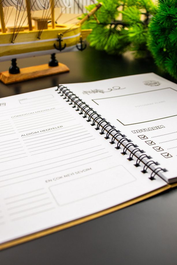 Hediyelik - A5 Notebook Seyahat Günlüğü Macera Defteri Kraft Kapak - 2