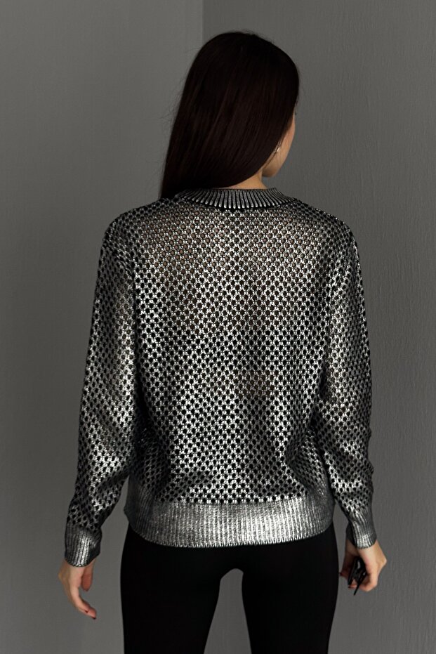 Γυναικείο Ασημένιο Επιχρυσωμένο Πουλόβερ Standard Size - 6