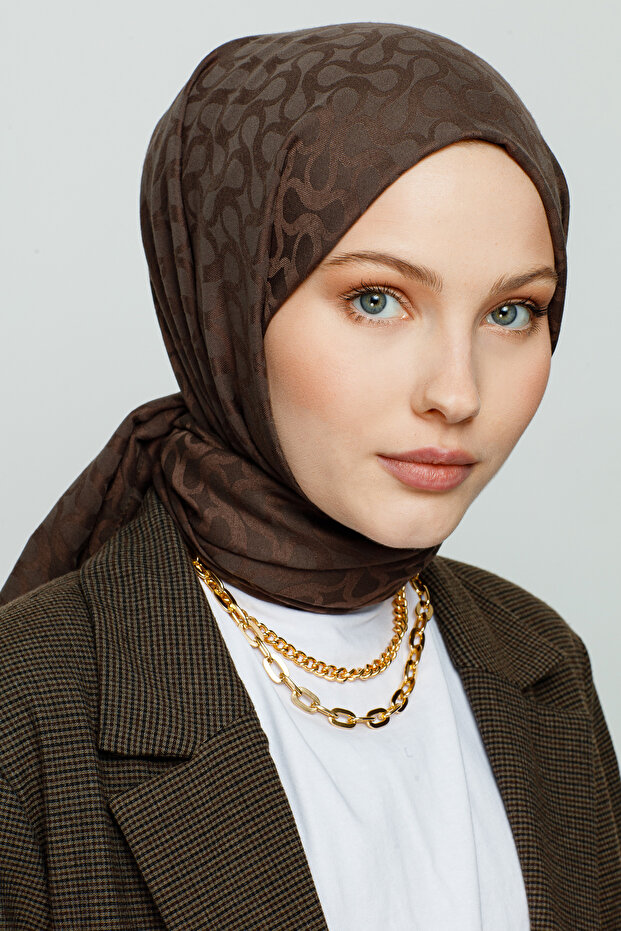Valor bloom desen ipek jakar şal bademi - 1