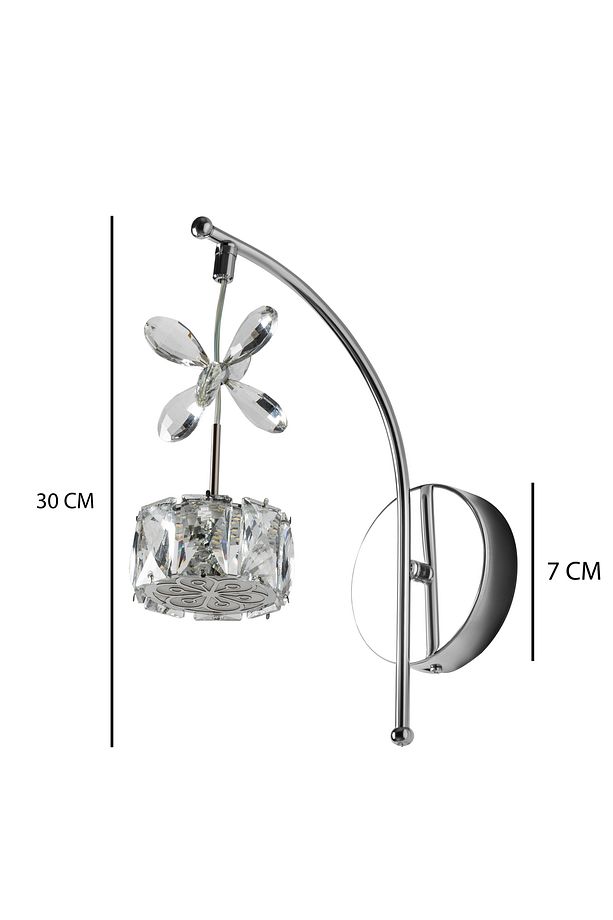 Taşlı LED Kristal Duvar Apliği Duvar Aplik Modern Oturma Odası Yatak Odası Aplik Günışığı - 3