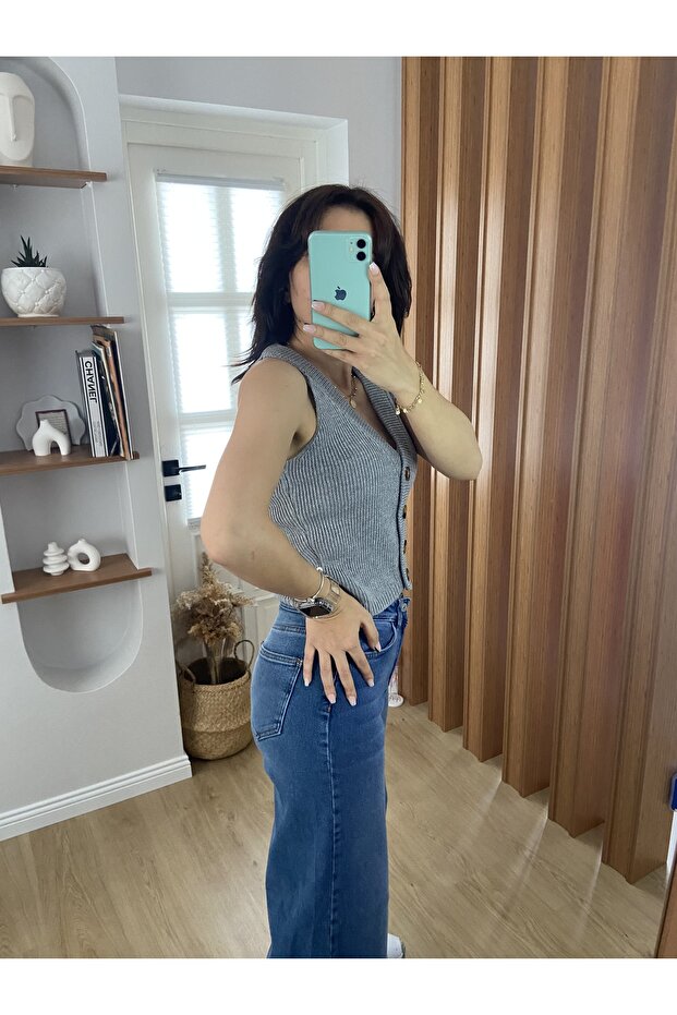 DÜĞMELİ YELEK/SÜETER - 4