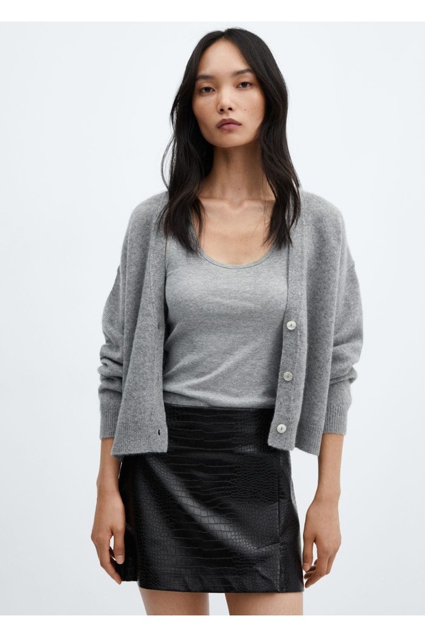 Timsah Derisi Görünümlü Mini Etek - 1