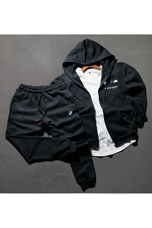 BMW Motorsport Zippered Jacket and Sweatpants 2-Piece Combination