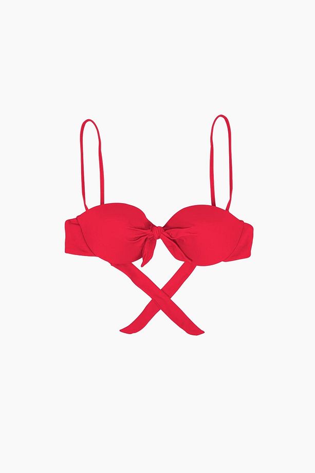 63546 Kırmızı Straplez Bikini Üstü - 3