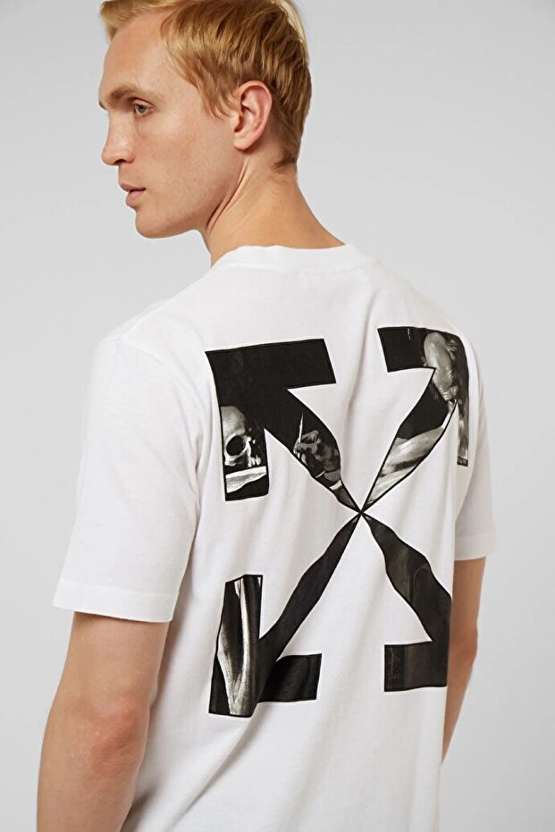 Off-White Beyaz Logolu Erkek Tshirt - 1