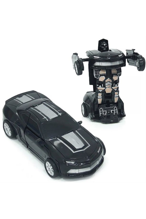 Oyuncak Robota Dönüşen Araba Pilsiz Model Sert Plastik Otomatik Dönüşen Çek Bırak Robot Araba 13 Cm - 2