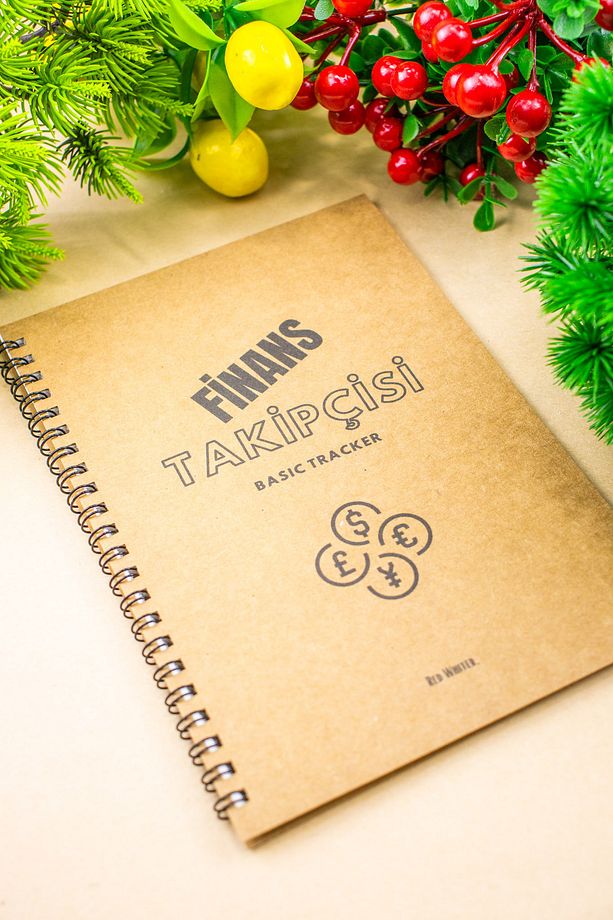 Finans Takip Defteri Tasarımlı iç Yapraklar 14x20 cm Karton Kapaklı Spiralli Notebook - 2